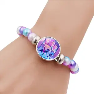 K-Pop Hunter Girl Bracelet, Girls' Gift Accessory, Colorful Beaded Wristband Jewelry, Fashionable Handwear for Women & Teens, Stackable Bracelets