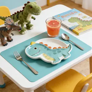 4 Pack Silicone Placemats, Food Grade BPA Free, Non Slip Waterproof Oil Proof, Flexible Reusable Easy Clean, Silicone Table Mats for Kids Toddlers, Dining Table Home Kitchen Use, Dishwasher Safe, Multi Colors