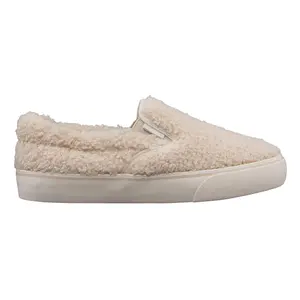 Lugz Womens Clipper Fleece Slip On Sneakers Shoes Casual - Off White