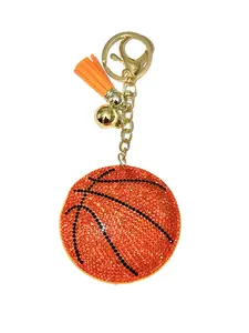 Basketball Bling Keychain, Rhinestone design, Tassel Decor Sport Keychain for Men, Women, Kids Bling Backpack Keyrings, Purse Charms