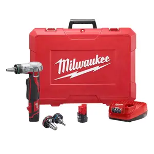 Milwaukee M12 12-Volt Lithium-Ion Cordless ProPEX Expansion Tool Kit with (2) 1.5Ah Batteries, (3) Expansion Heads and Hard Case