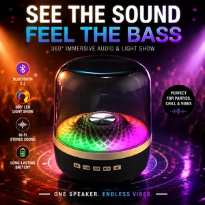 Subwoofer Bluetooth 5.3 Audio Breathing Lamp Speakers Hi-Fi Acoustic Wireless Soundbar Portable Speaker for Home Theater
