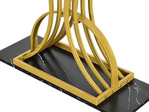 DWVO Gold Console Table, Modern Sofa Table for Living Room, Hallway, 40 inch Narrow Entryway Table, Faux Marble Black