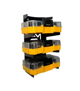 DeWalt Drill Bit Storage Rack - Organize Your Tools with Ease, Rust-Resistant Satin Black, Holds 3 DeWalt Bit Cases, Ideal for Garages & Workshops