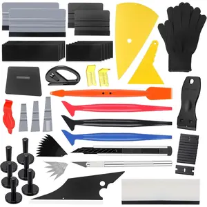 Boao 65 Pcs Vehicle Vinyl Wrap Applicator Tool Kit Car Wrap Squeegee Kit Automotive Window Tint Tools with Gloves Magnetic Holder Vinyl Wraps for Car Wrapping