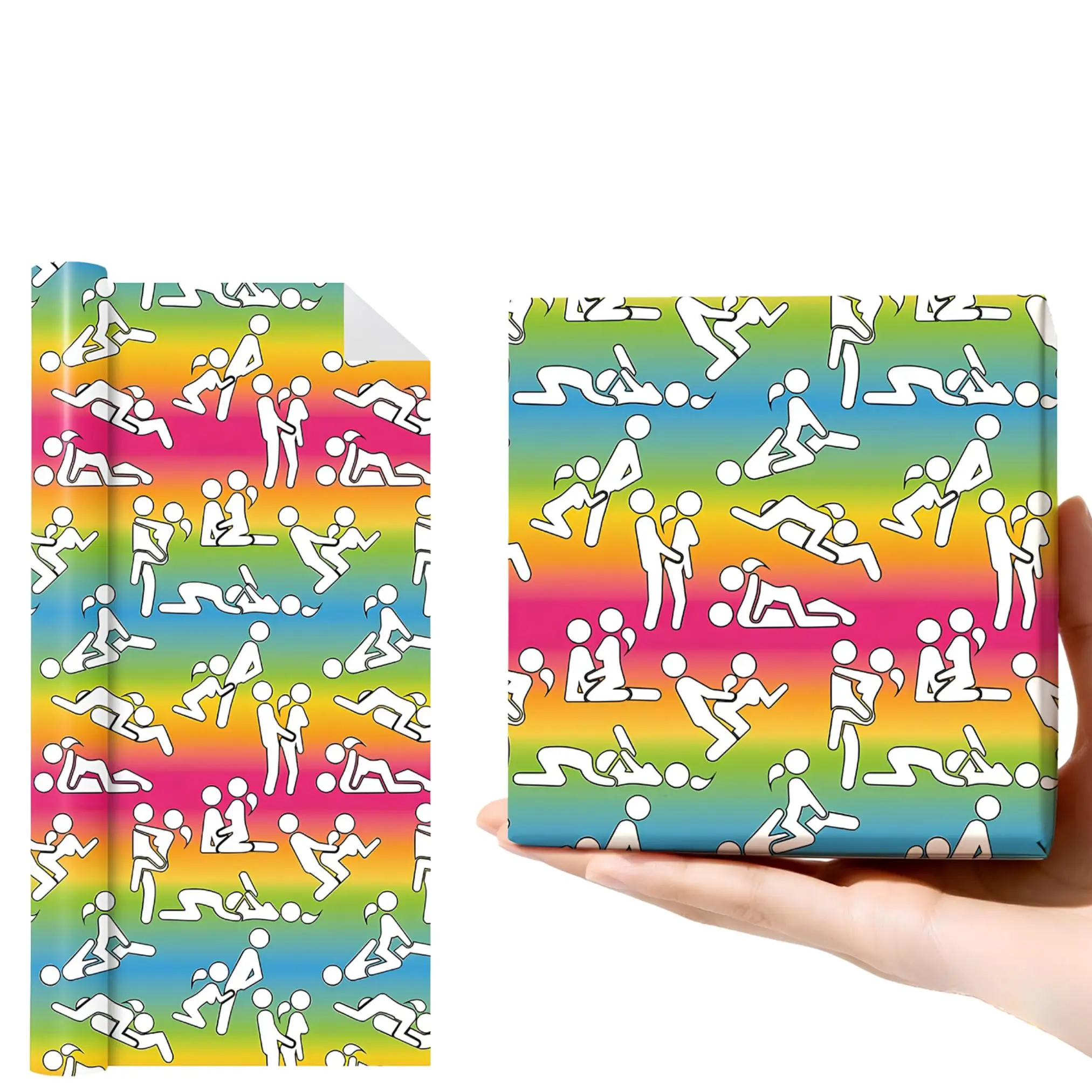 Funny Wrapping Paper - Colorful Rude Adult Wrapping Paper for Adults Women Men Birthday, Wedding, Bridal Shower | Gift Wrapping Paper