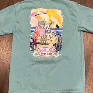RON JON SURF SHOP Cocoa Beach Double Sided Dog Beach Aqua Shirt