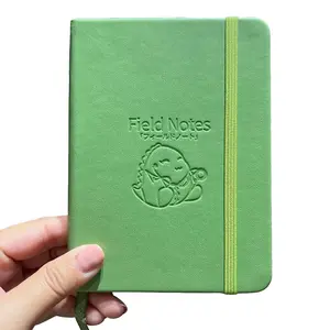 "Field Notes" A6 Notebook with Vegan Leather Cover, Ribbon Bookmark, and Elastic Closure