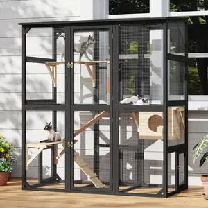 Luxury Walk-In Outdoor Cat Catio – Safe, Multi-Level Playground for Cats