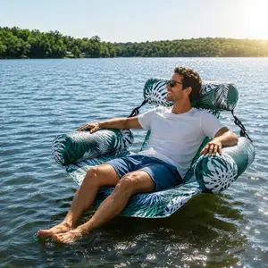 Ergonomic Floating Lounge Chair for Adults, Durable Inflatable Pool Floats, Blow Up Water Float for Summer Pool Beach Lake Party
