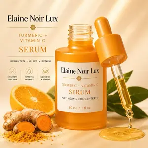Turmeric + Vitamin C Anti-Aging Concentrate Serum, Moisturizing Body Care Cosmetic for Aroma Therapy Hyloronic Acid and Vitamin B