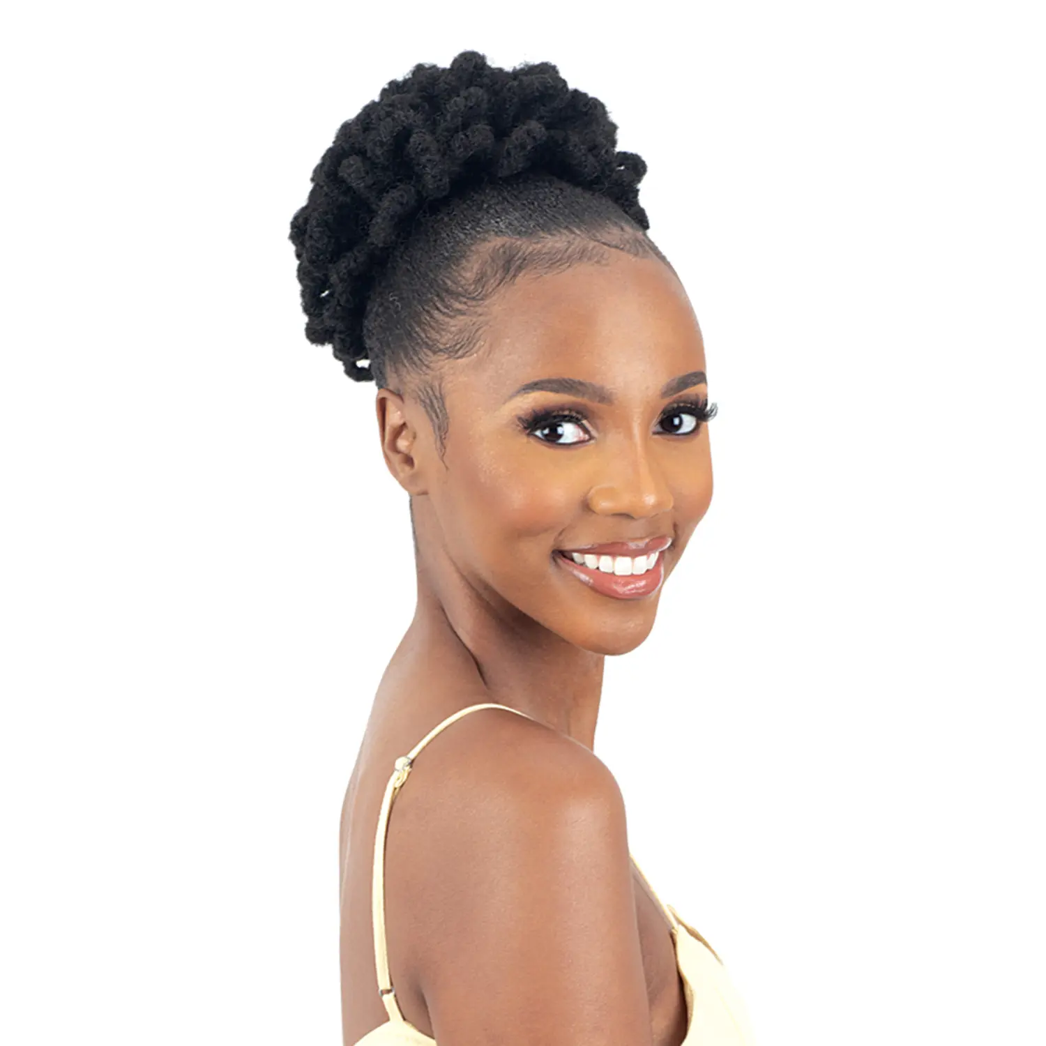 FreeTress Equal Drawstring Ponytail, Petal Loc Style Synthetic Hair Extension for Women, Lightweight and Easy to Apply for Various Ponytail Hairstyles, Drawstring Ponytail Extensions