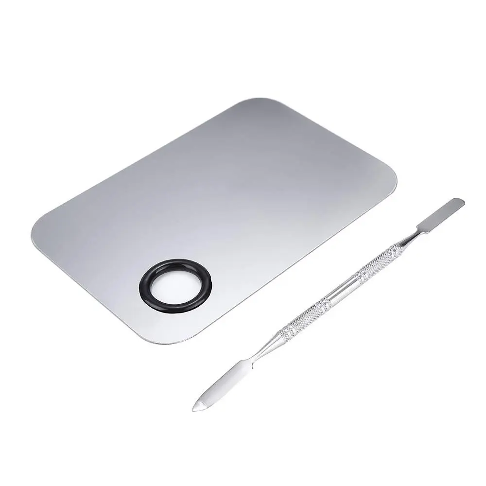 Stainless Steel Makeup Palette, Professional Cosmetic Color Mixing Tray, Beauty Salon Lipstick Blender, Suitable for Foundation & Eyeshadow, Cosmetics Makeup Tools