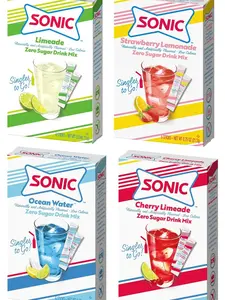 Sonic Singles To Go Drink Mix Variety Pack, Limeade Ocean Water Cherry Limeade Strawberry Lemonade, Low Calorie Beverage Packets