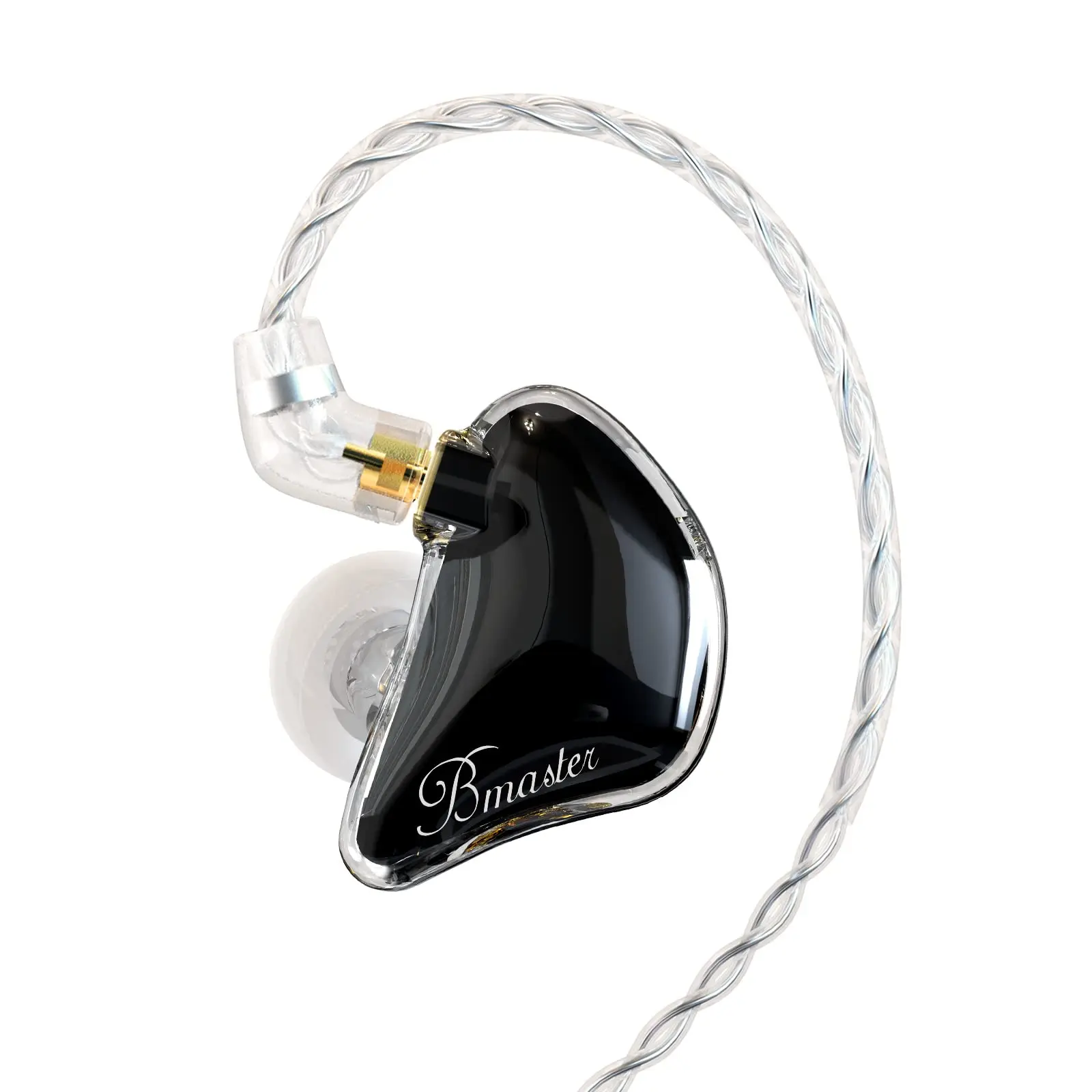 BASN Bmaster Triple Drivers Electronic In-Ear Monitor Earbuds - 2 Detachable Cables, Noise Cancellation, 3.5mm Jack, Plastic Build, Multi-Device Compatible with Cellphones, iOS, Android, PC, Laptop, for Music Production Equipment Users