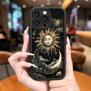 Creative Day And Night Design Black TPU Shockproof Phone Case, Compatible with for iphone 17 16 15 14 13 12 11 PRO MAX PLUS,AIR Mini SE and iPhone XS MAX Series - a Perfect Gift for Girlfriend, Boyfriend, Friends, Or for Personal Use.
