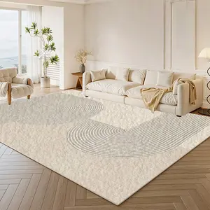 1.6cm thick imitation cashmere living room carpet, Nordic modern minimalist abstract line style living room sofa decoration large carpet, soft and comfortable plush home decoration area carpet bedroom room decoration carpet home decoration carpet