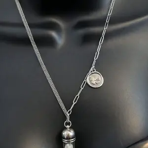 Asymmetrical Butterfly Crystal Vial Necklace – Stainless Steel 18” Necklace, Spiritual Jewelry, Minimalist Statement Pendant