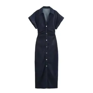 Midnight Button Dress