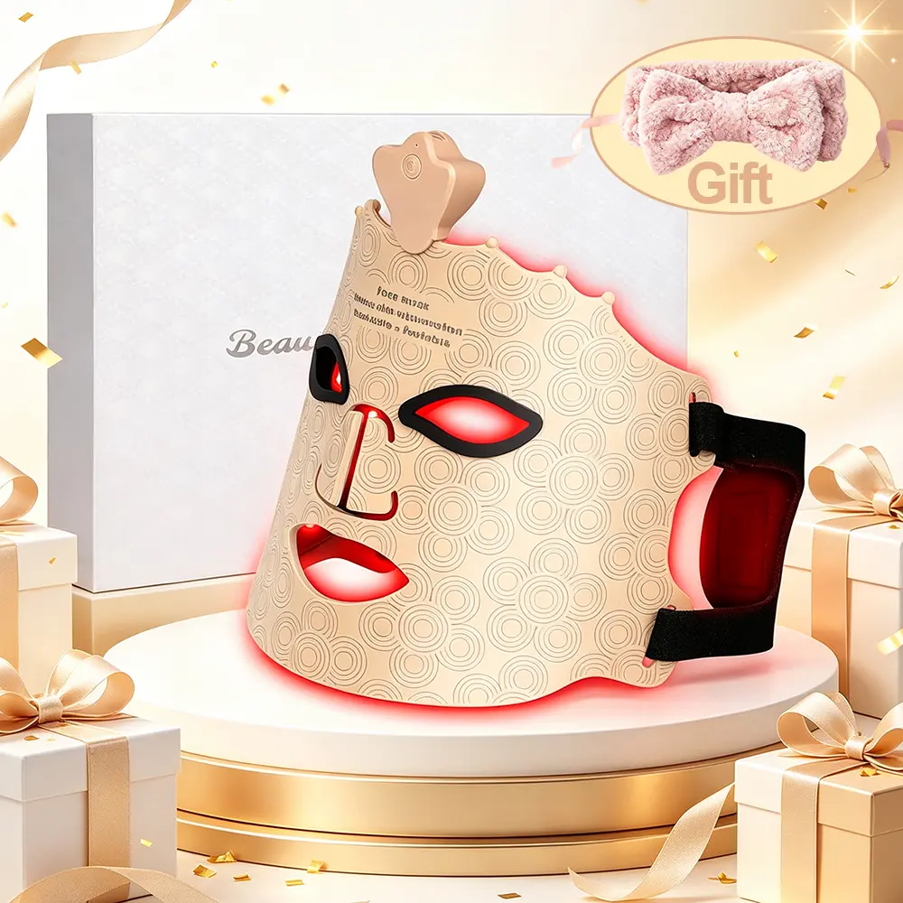 Wireless LED Face Mask, 7 LED Light Facial Mask, Beauty Facial Skin Care Mask, Women's Facial Beauty Tools, Home Use Personal Face Cares Tools, Best Gift for Girlfriend and Mom