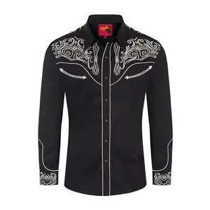 Men's Western Cowboy Embroidery Shirt -PS500L-EC-549