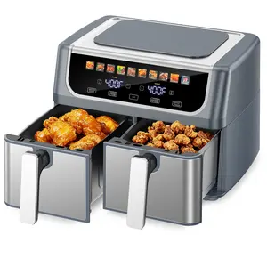 Gianna Dual Basket Air Fryer Oven, Digital Control, Clear-View Window, Versatile Air Fryer for Roasting, Baking, Reheating Healthy Meals