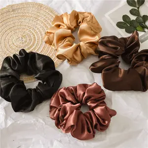 Colors Shipped Randomly Satin Silk Scrunchies Soft Hair Ties Fashion Hair Bands Hair Bow Ropes Elastic Bracelets Ponytail Holders Hair Accessories for Women Girls