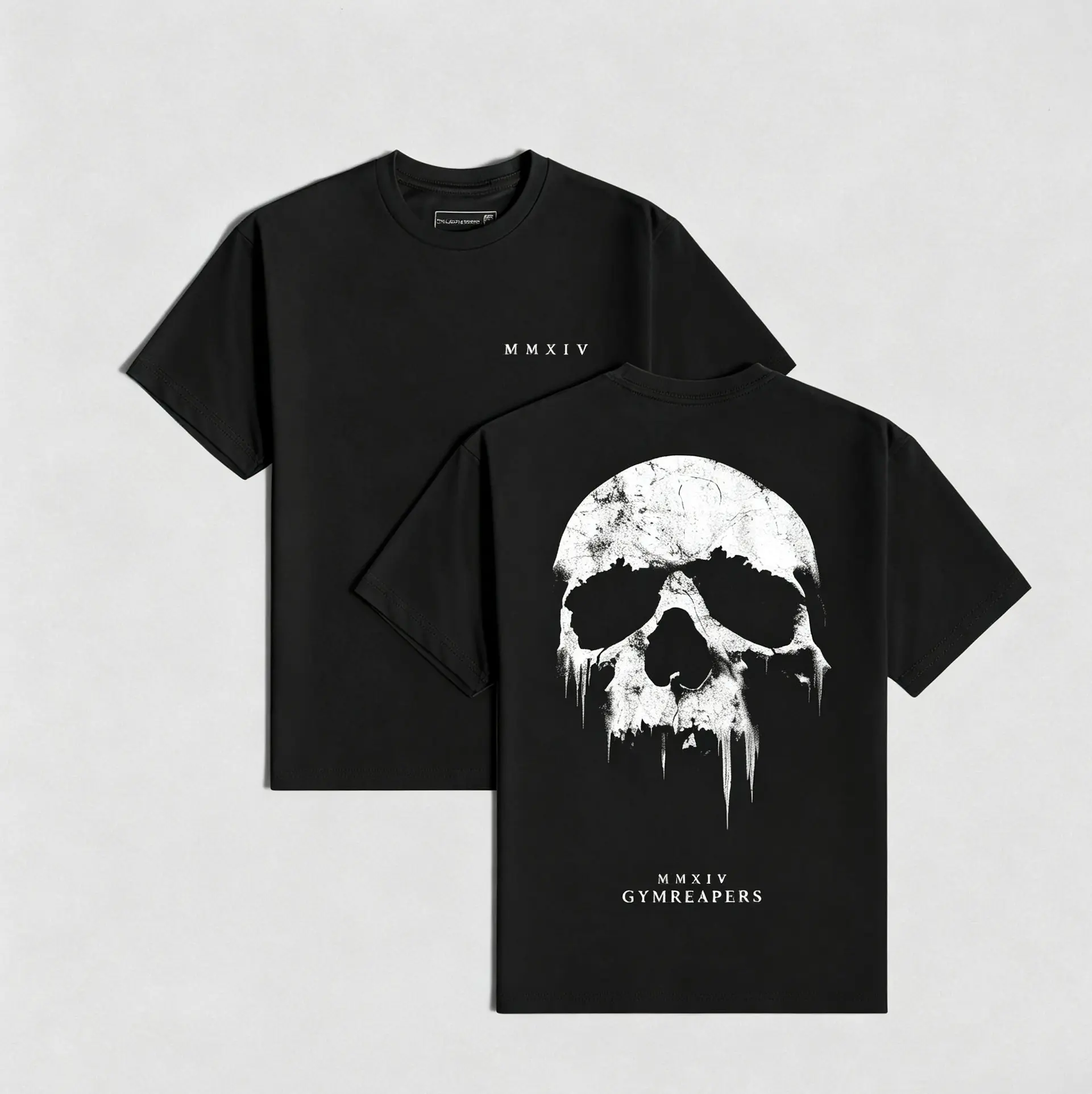 Gymreapers Skull Graphic Cotton Tees, Workout-Train Streetwear, Casual Sports & Outdoor Clothing