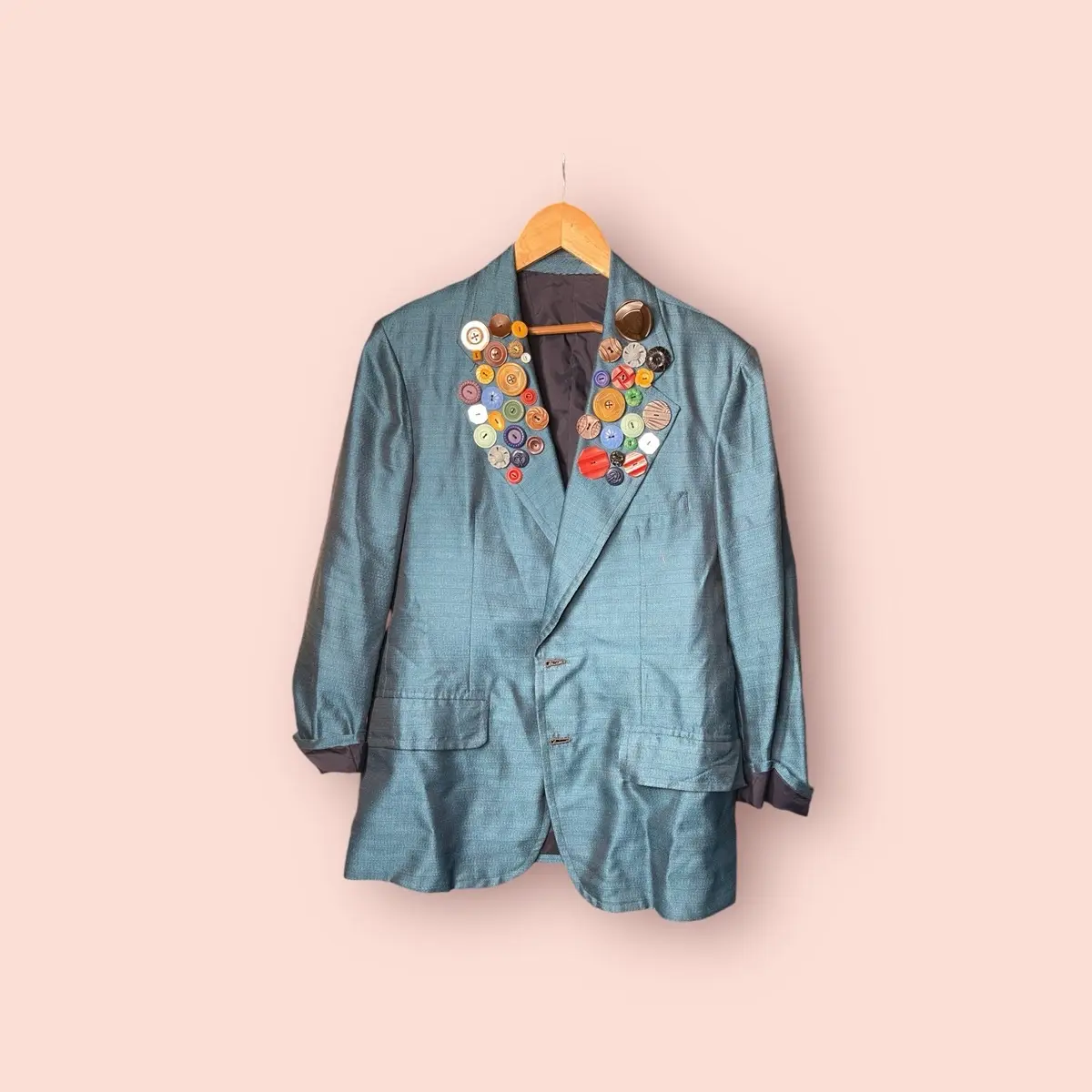 Vintage Women's Blazer with Custom Lapel Buttons - Medium/Large Sizes, 80s Style - Womenswear, Suit