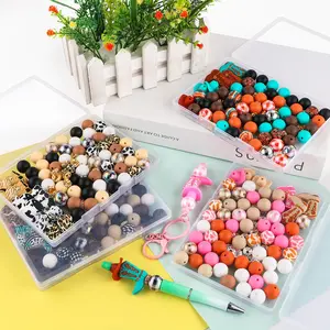 Silicone Beads & Acrylic Beads Kit, 84pcs/box DIY Beading Supplies, DIY Jewelry Making for DIY Handmade Bead Pen, Necklace Bracelet Lanyard Making