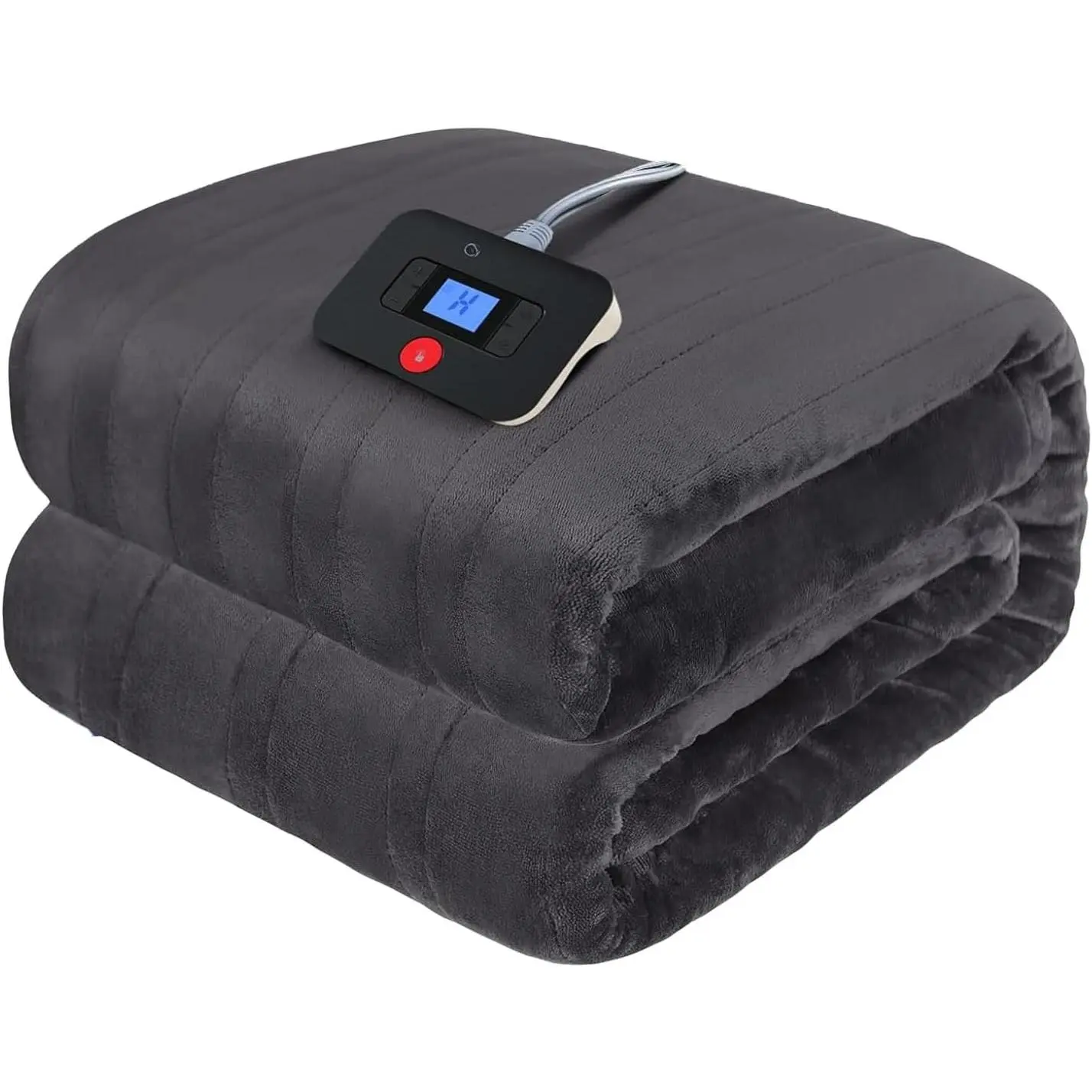 Electric Blanket  Size, Super Cozy Soft Flannel 62"" x 84"" Heated Blanket with 10  Heating Levels & 1-12 Auto-Off, Machine Washable, ETL&FCC Certification, Charcoal