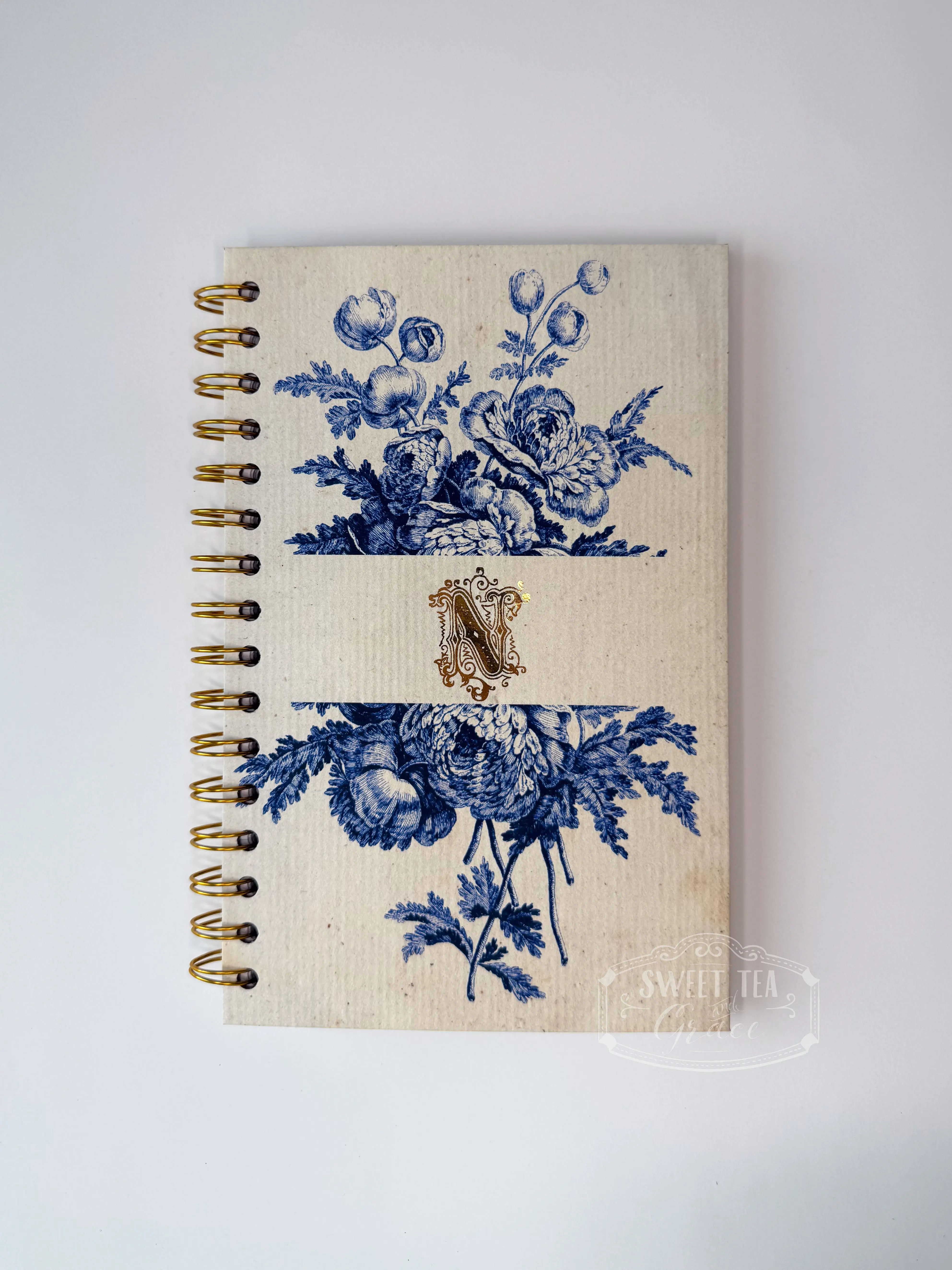 Vintage Inspired Notebook - Custom Initial!