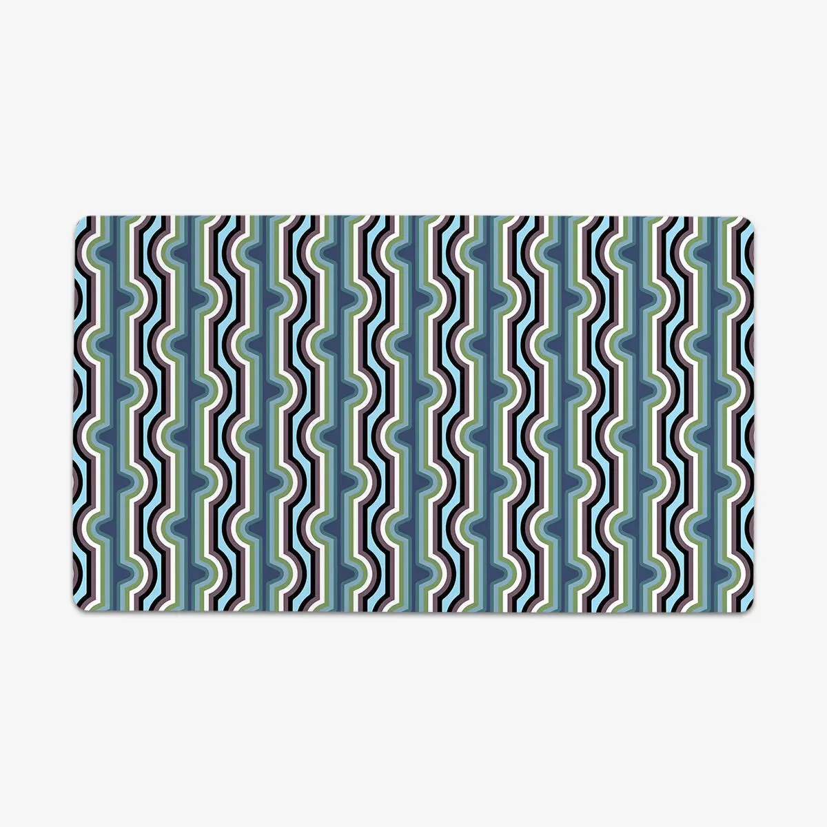 "Down By The River" Polyester Desk Mat - 24"x14" Custom Vibrant Home Decor Textile, Non-Slip Grippy Backing, Machine Washable Artistic Desk Protection Accessory