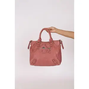 Pre-owned Balenciaga Designer Handbag/Wallet Motocross Giant Covered Brogues Velo Bag Rose Bruyere Drop 31