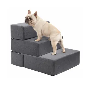 Foldable Dog Stairs with Non-Slip Bottom, Gray green pet beds dog step dog bunk Foldable Dog Stairs with Non-Slip Bottom, Gray green pet beds dog step dog bunk