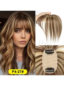 Women's Platinum Color Hair Extensions Face Framing Bangs, Glueless Clip In, Straight Human Hair, Smooth & Soft Texture, 360 Degree Coverage, Enhances Volume