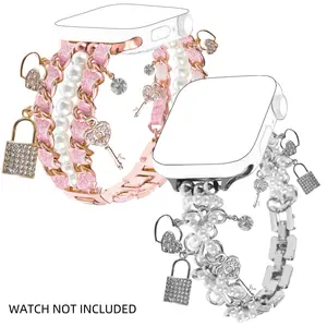 Fashionable metallic Watch Band with Unique Pendants, Replacement Watch Band for iWatch Series 10 9 8 7 6 5 4 3 2 SE Ultra, Smart Watch Accessories, Wearable, Smart Watch Strap