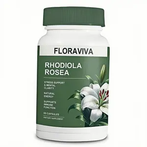 Natural Rhodiola Rosea Wellness Capsules 500mg - Natural Adaptogen Supplement for Stress Support, Mental Focus & Energy - Non-GMO (60 Capsules) Dietary Supplement, More Natural ingredient