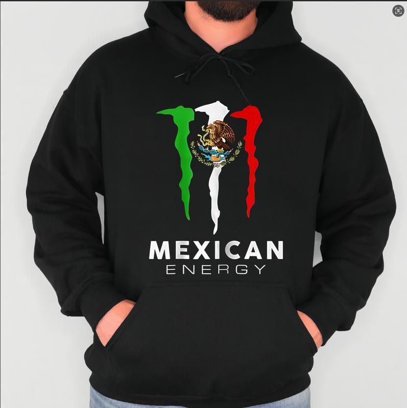 MEXICO FLAG MEXICAN ENERGY DRINK LOGO T-SHIRT