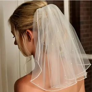 Style Wedding Bridal Head Veil With Comb Short Veil Photo Accessories For Women