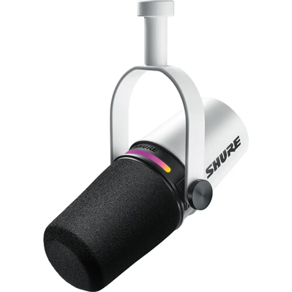 Shure MV7+ Dual-Mode Dynamic Podcast Microphone, XLR/USB Connectivity, Plug-and-Play, Podcast Ready (White)