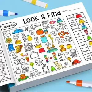 Interactive Early Education Learning Book for Kindergarten, Hidden Picture Search, Drawing Activities, Enhances Focus and Creativity
