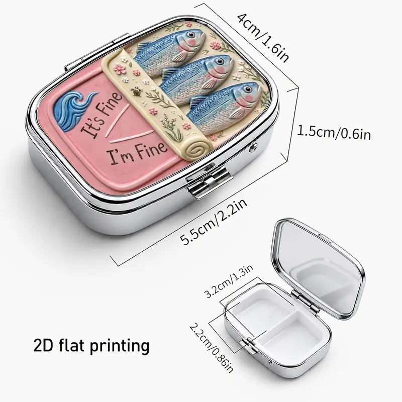 Vintage Sardine Can Pill Box, Metal Square - TikTok Shop