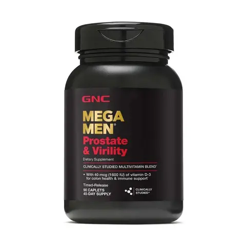 GNC Mega Men Prostate & Virility Dietary Supplement - Human Men's Optimum Multivitamin, 90 Count