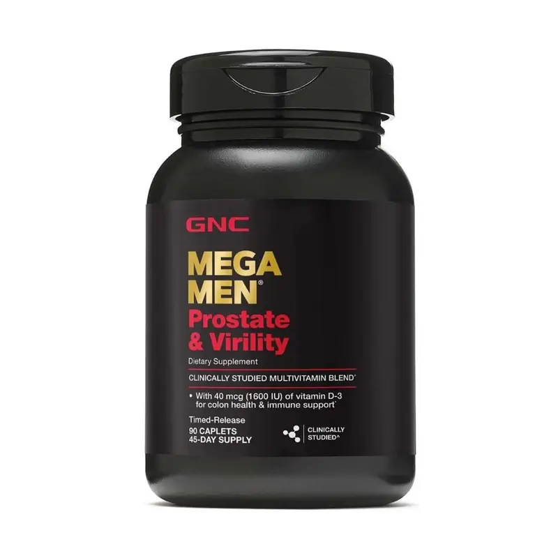 GNC Mega Men Prostate & Virility Dietary Supplement - Human Men's Optimum Multivitamin, 90 Count