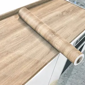 55cm Wide Wood Grain Vinyl Wallpaper, Waterproof Self-Adhesive Stickers, Ideal for Doors & Wardrobes, Durable DIY Decoration, Decorative Wallpaper