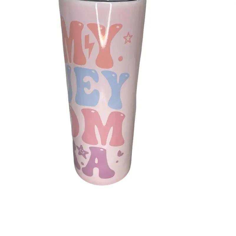 Bluey Pink 20oz Stainless Steel Tumbler Drinkware with My Bluey Mom Design Bottle