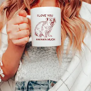 Hyraxes Ceramic Mug, Rock Hyrax Coffee Cup, AWAWA Hyrax Meme Cup, Hyrax Lover Gift, Trending Hyraxes Tea Mug, Trending Feral Cup