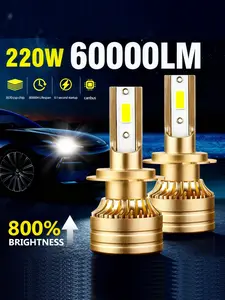 Roadsun 2-Pack 65000lm LED Fog Light Bulbs, 9005/hb3/9006/hb4/5202/880/881/h11/h3/h4/h7, IP68 Waterproof, 6000k Cold, Plug-And-Play