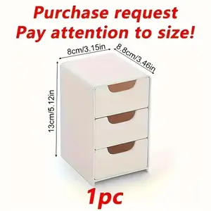 Chic 3-Tier Desk Organizer with Drawers - Ideal for Office Supplies, Jewelry & Cosmetics Storage - Portable Divider Box NONE